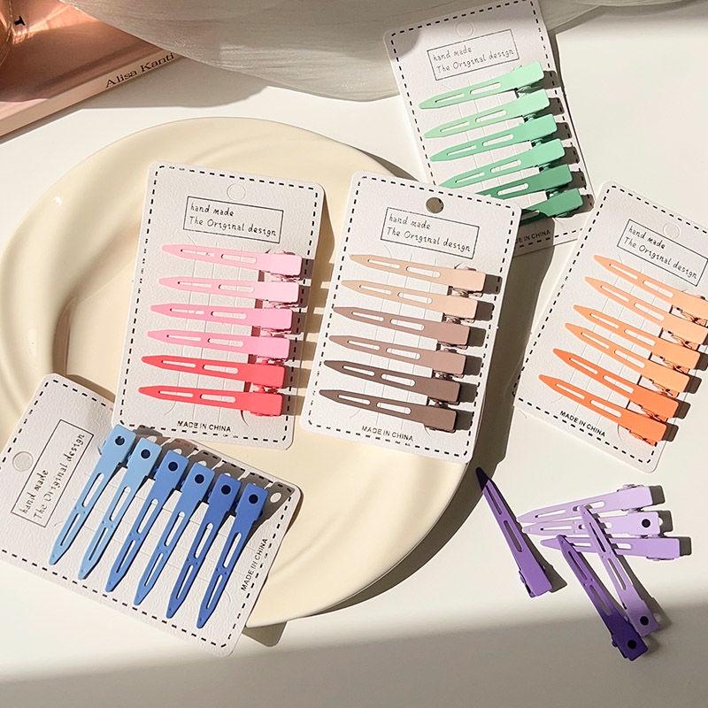 火星兔★ 可愛髮夾 氣質髮夾  蜜桃茶 彩色系 定位夾 無痕化妝髮夾 女劉海夾 鴨嘴夾子髮卡-細節圖6