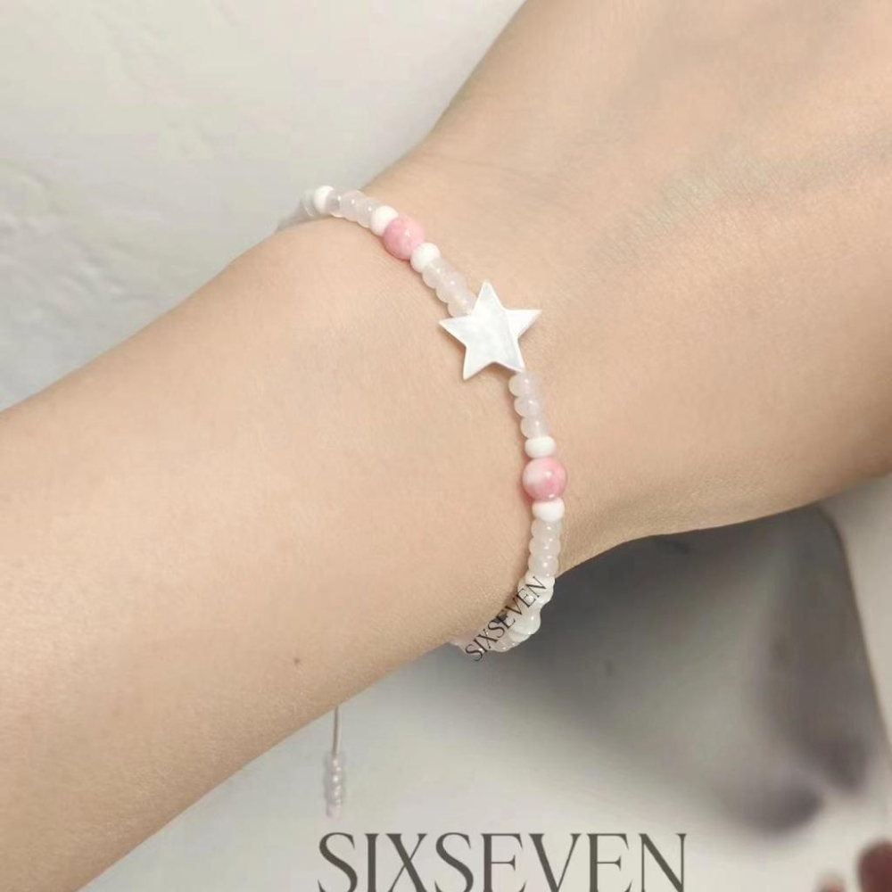 火星兔★白貝星星串珠 手繩仙氣 小衆高顔值 手鍊手飾-細節圖5