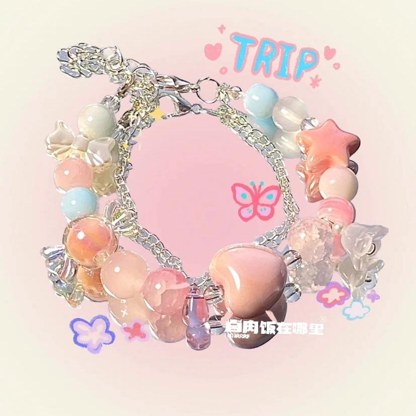 火星兔★多巴胺 diy串珠 高顔值 送閨蜜 小清新手鍊女 學生閨蜜手飾 禮物-細節圖4