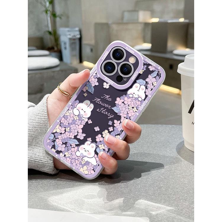 火星兔★新款闇紫色 蘋果14pro 手機殻 14閨蜜 14promax 防摔13 透明12 全包11-細節圖2