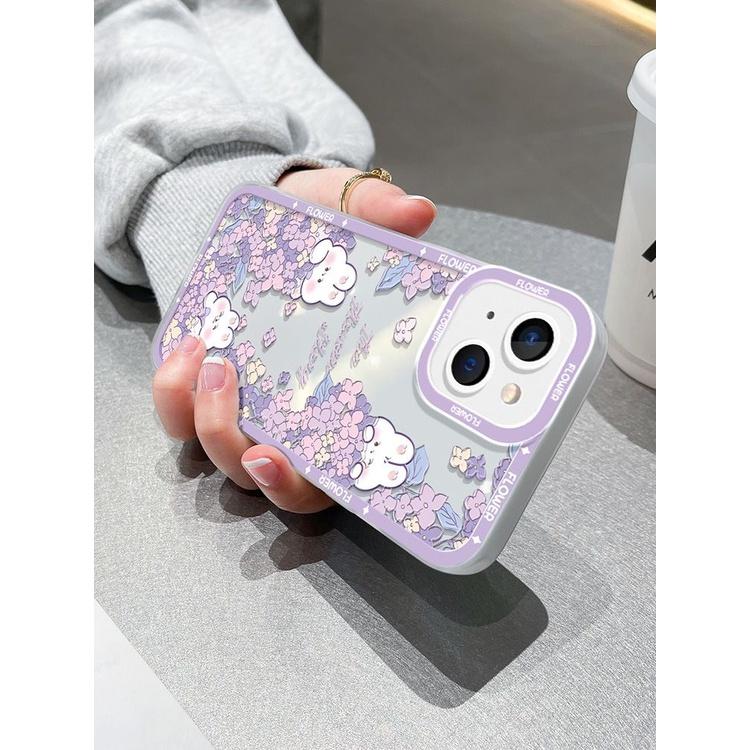 火星兔★新款闇紫色 蘋果14pro 手機殻 14閨蜜 14promax 防摔13 透明12 全包11-細節圖8