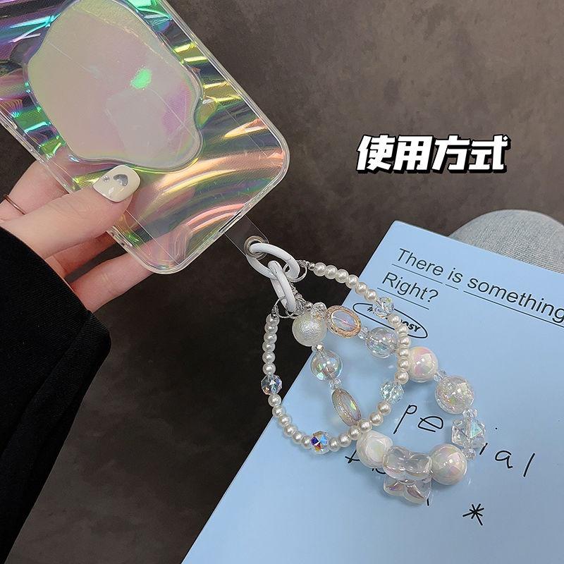 火星兔★吊飾 手機繩 手機吊飾 ins風雙扣子 手機掛飾含夾片 串珠鍊條 珠珠手腕帶 手機掛繩 手機鍊 串珠 韓國-細節圖4
