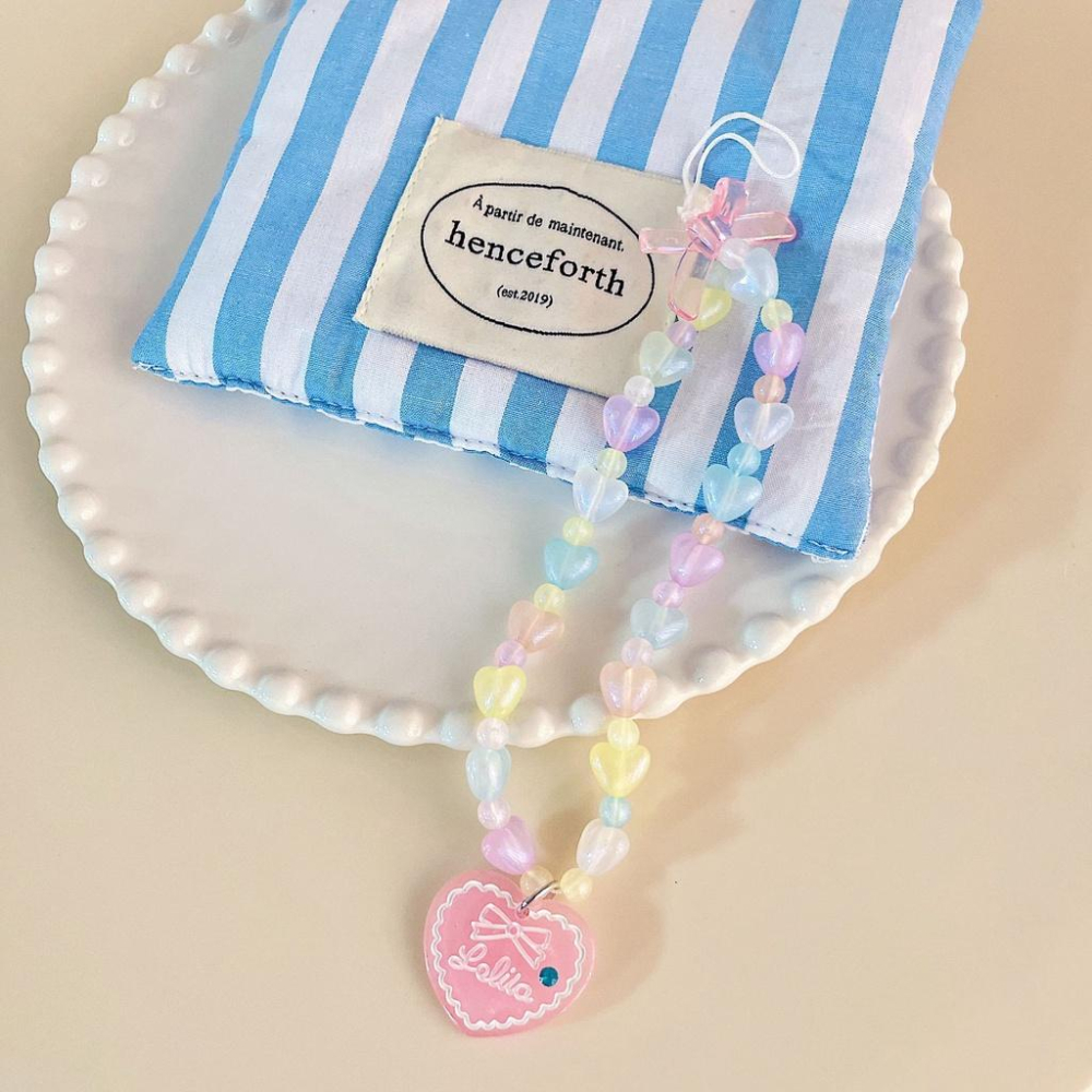 火星兔★吊飾 手機繩 手機吊飾 直播韓國女明星 韓款 粉墨愛心串珠 手機鍊條 可愛網紅相機 珠手提掛繩-細節圖8