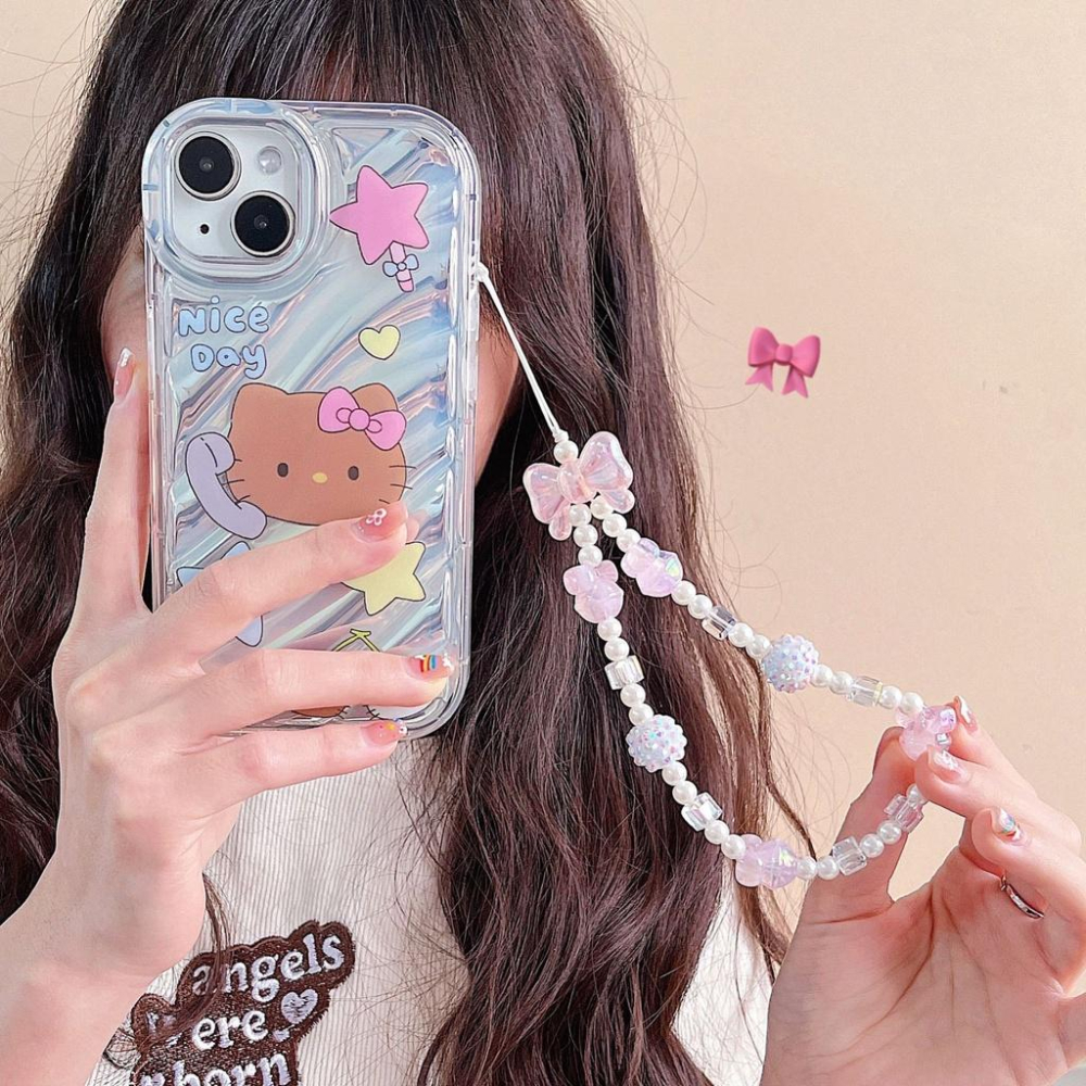 火星兔★吊飾 手機繩 手機吊飾 直播韓國女明星 韓款 粉墨愛心串珠 手機鍊條 可愛網紅相機 珠手提掛繩-細節圖9