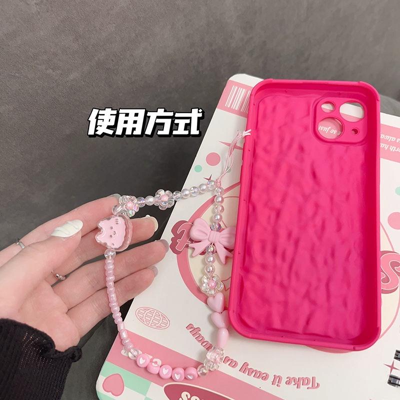 火星兔★吊飾 手機繩 手機吊飾 ins粉嫩兔子蝴蝶結 珠珠鍊條短款 手機掛繩 手機鍊 串珠 韓國 手機鍊條-細節圖3