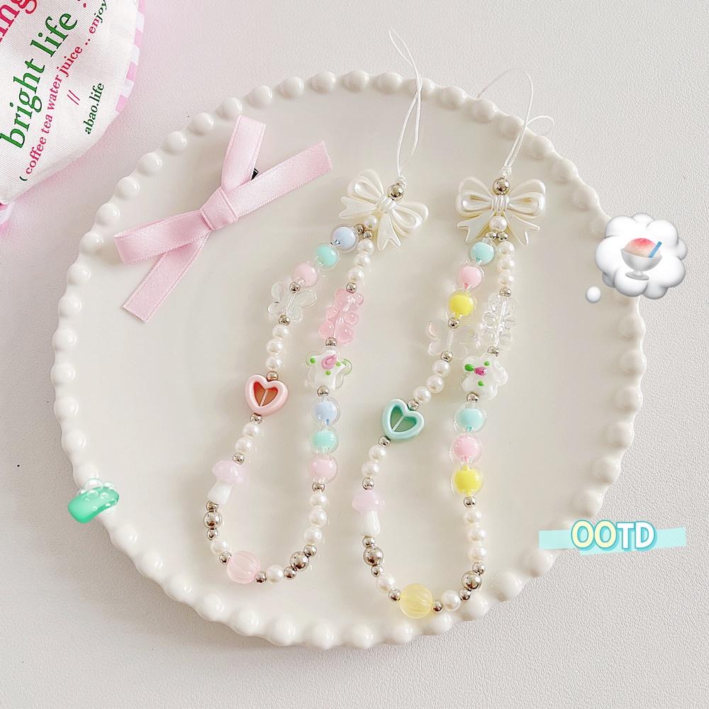 火星兔★吊飾 手機繩 手機吊飾 自製韓國ins可愛小熊DIY串珠手機鏈手機殻防丟手機掛繩百塔手腕帶-細節圖2