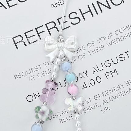 火星兔★吊飾 手機繩 手機吊飾 自製韓國ins可愛小熊DIY串珠手機鏈手機殻防丟手機掛繩百塔手腕帶-細節圖5