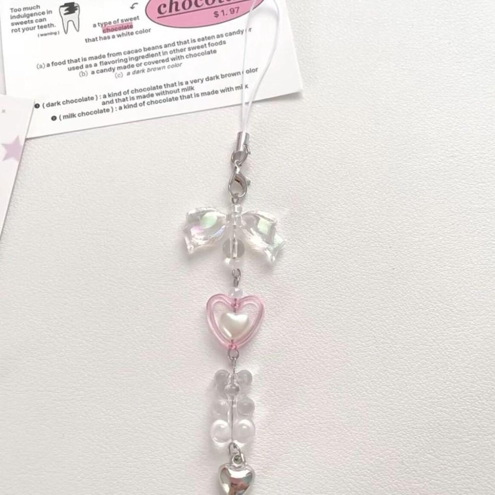 火星兔★少女羅曼史 少女心 串珠 手機鍊 掛件 包掛 少女心 掛飾 配飾 咕本咕卡 掛書包 鑰匙圈 掛手機 掛包包-細節圖3