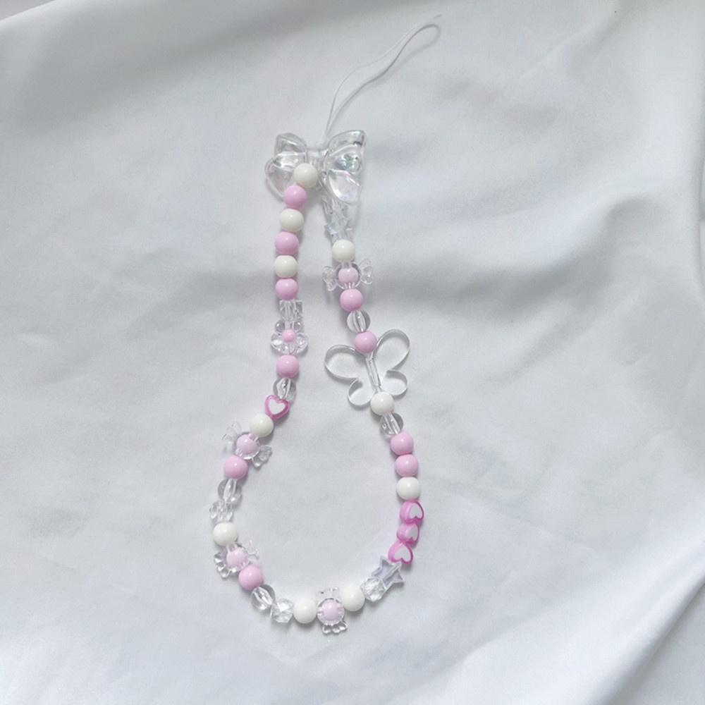 火星兔★吊飾 手機繩 手機吊飾 多巴胺 甜美網紗蝴蝶結雲珠鍊 短款手機掛繩 創意樹脂花珠鍊 手機殻包包配件-細節圖7