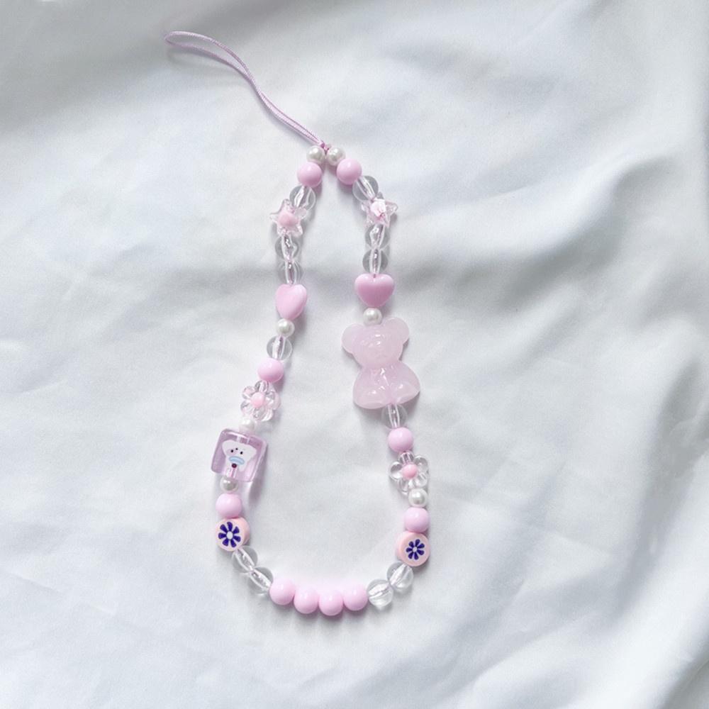 火星兔★吊飾 手機繩 手機吊飾 多巴胺 甜美網紗蝴蝶結雲珠鍊 短款手機掛繩 創意樹脂花珠鍊 手機殻包包配件-細節圖8