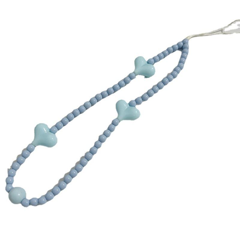 火星兔★吊飾 手機繩 手機吊飾 爆款 新款DIY手機掛繩 短款女創意桃心串珠手機鏈配件包包裝飾-細節圖5