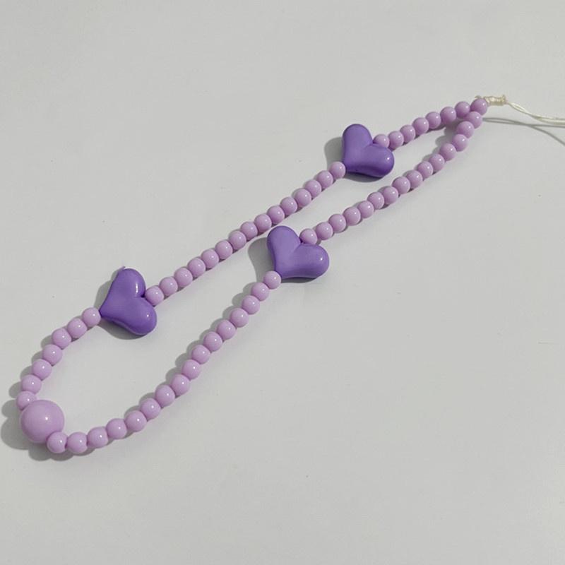 火星兔★吊飾 手機繩 手機吊飾 爆款 新款DIY手機掛繩 短款女創意桃心串珠手機鏈配件包包裝飾-細節圖6