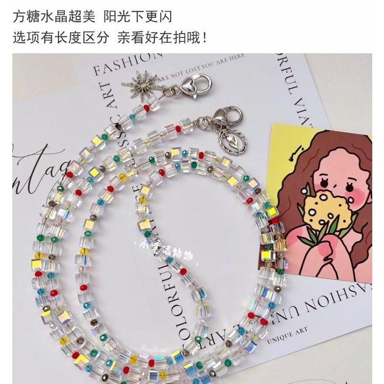 火星兔★手機斜背 手機長鍊 方糖水晶 掛繩斜跨肩背 手機鍊 包包掛鍊-細節圖6