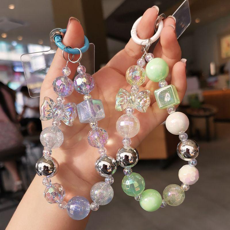 火星兔★吊飾 手機繩 手機吊飾 手機掛繩 短款閃粉方塊蝴蝶結 手機掛繩 手機鍊 串珠 韓國 手機鍊條-細節圖2