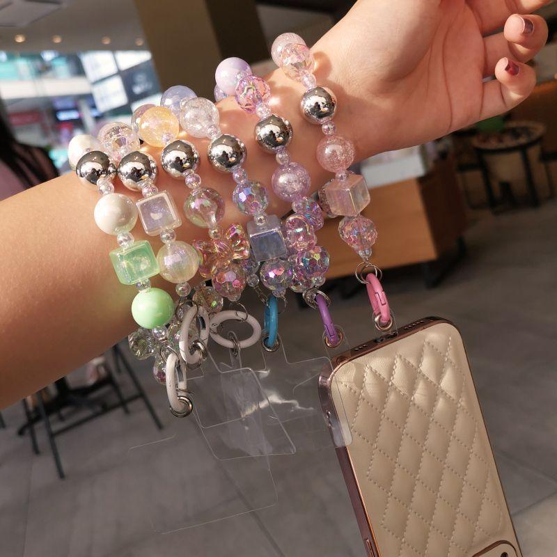 火星兔★吊飾 手機繩 手機吊飾 手機掛繩 短款閃粉方塊蝴蝶結 手機掛繩 手機鍊 串珠 韓國 手機鍊條-細節圖4