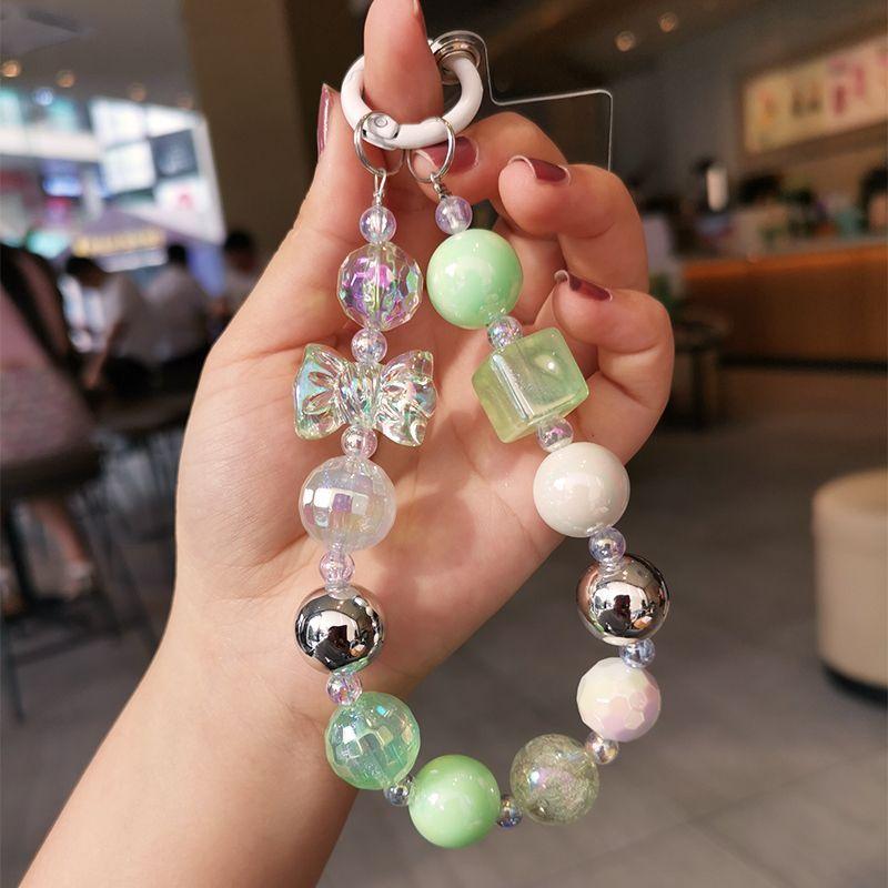 火星兔★吊飾 手機繩 手機吊飾 手機掛繩 短款閃粉方塊蝴蝶結 手機掛繩 手機鍊 串珠 韓國 手機鍊條-細節圖6