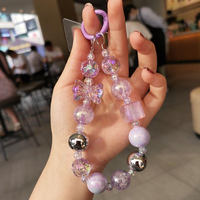 火星兔★吊飾 手機繩 手機吊飾 手機掛繩 短款閃粉方塊蝴蝶結 手機掛繩 手機鍊 串珠 韓國 手機鍊條-細節圖7