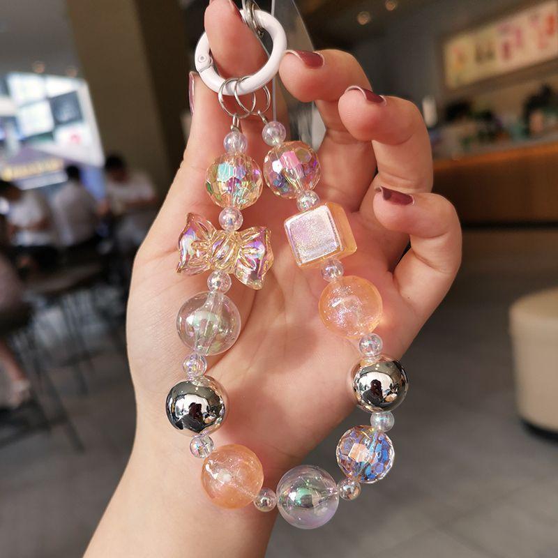 火星兔★吊飾 手機繩 手機吊飾 手機掛繩 短款閃粉方塊蝴蝶結 手機掛繩 手機鍊 串珠 韓國 手機鍊條-細節圖9