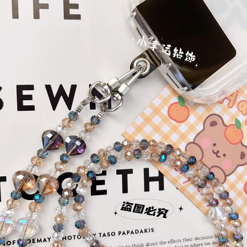 火星兔★背手機 手機斜背 手機長鍊 串珠手機鍊 斜跨 貝殻水晶 長款掛脖 肩背掛飾-細節圖4