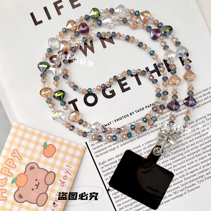 火星兔★背手機 手機斜背 手機長鍊 串珠手機鍊 斜跨 貝殻水晶 長款掛脖 肩背掛飾-細節圖6