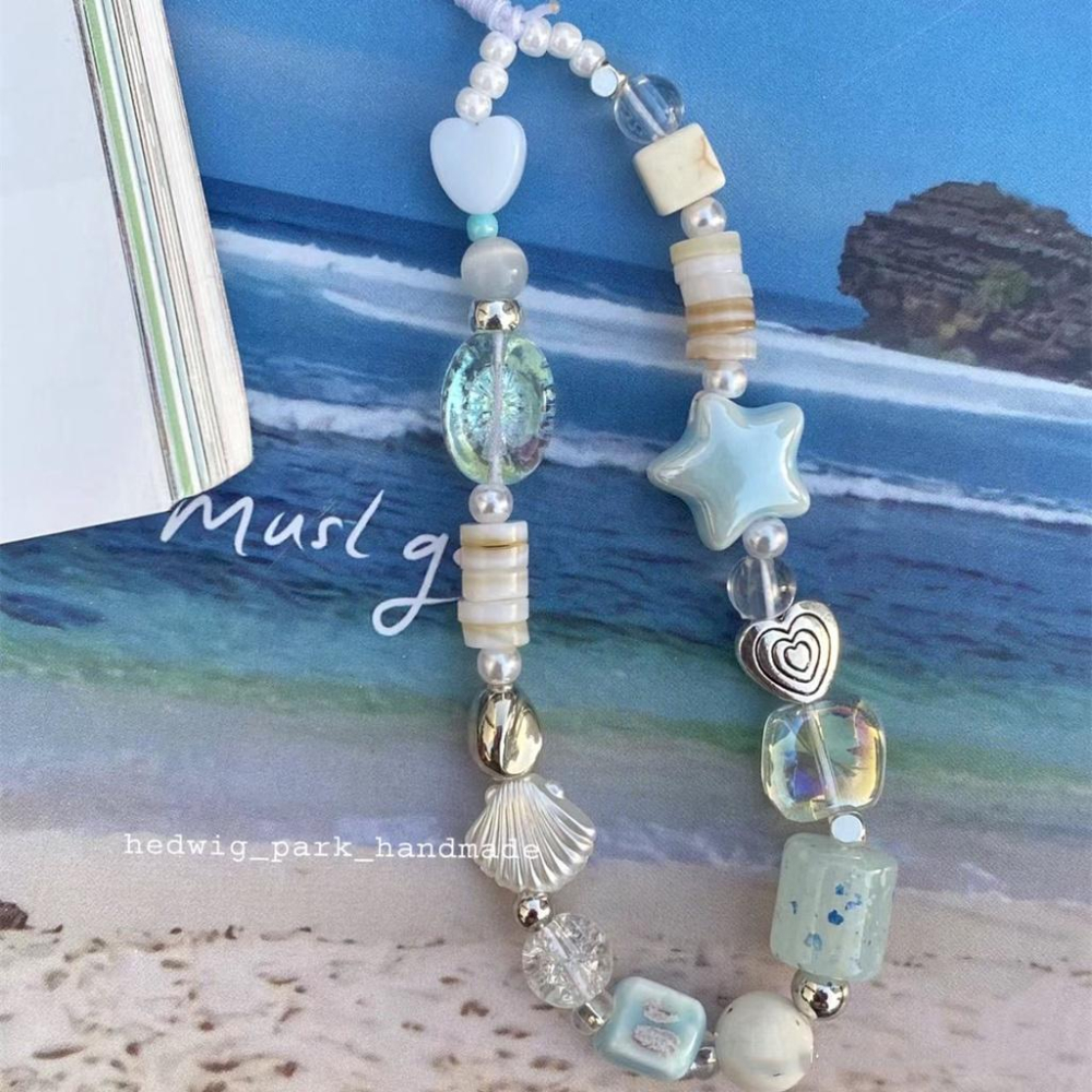 火星兔★吊飾 手機繩 手機吊飾 多巴胺 夏日海風 ccd相機手繩 diy手工串珠 手機掛繩 手機殻 拍立得掛件 小衆-細節圖6