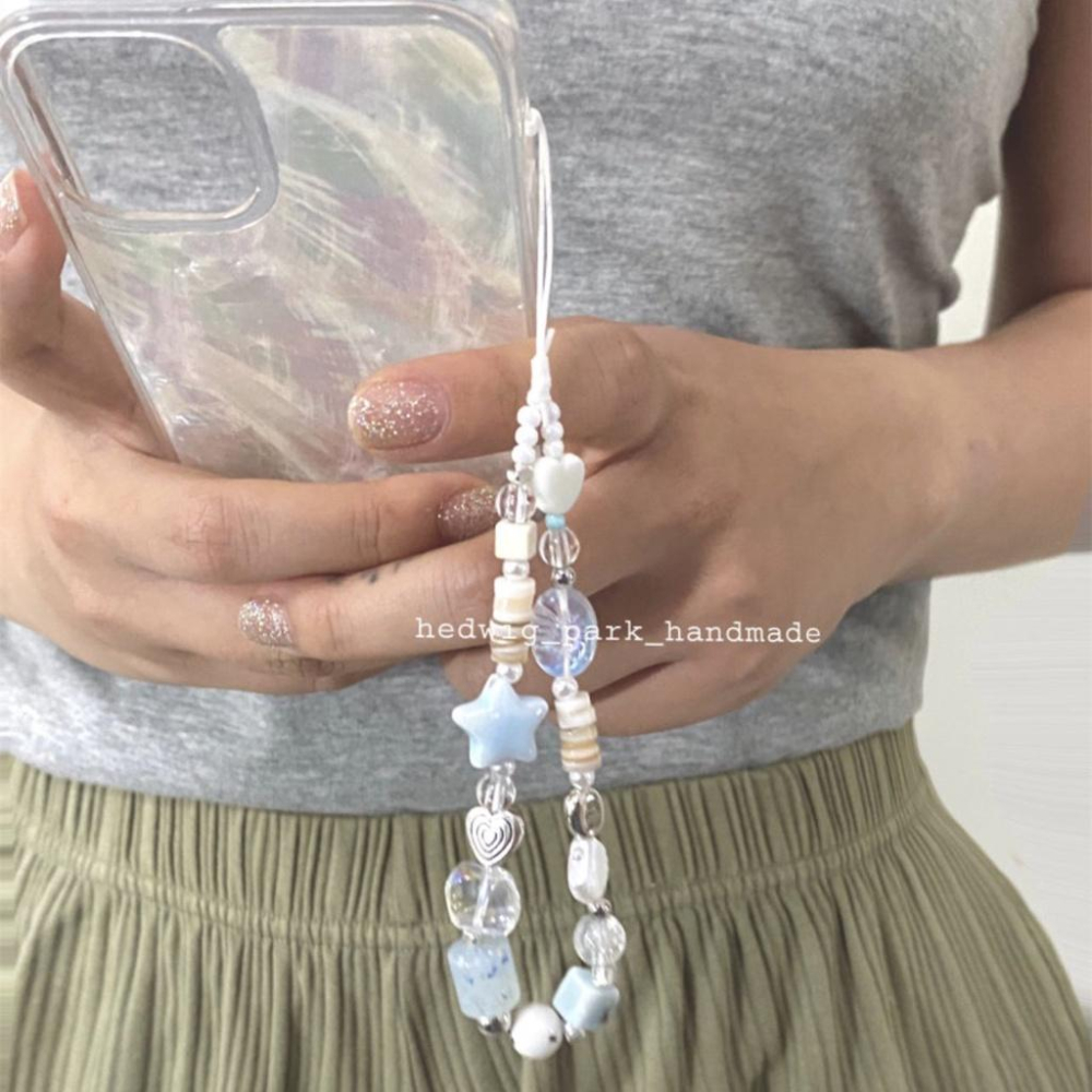 火星兔★吊飾 手機繩 手機吊飾 多巴胺 夏日海風 ccd相機手繩 diy手工串珠 手機掛繩 手機殻 拍立得掛件 小衆-細節圖7