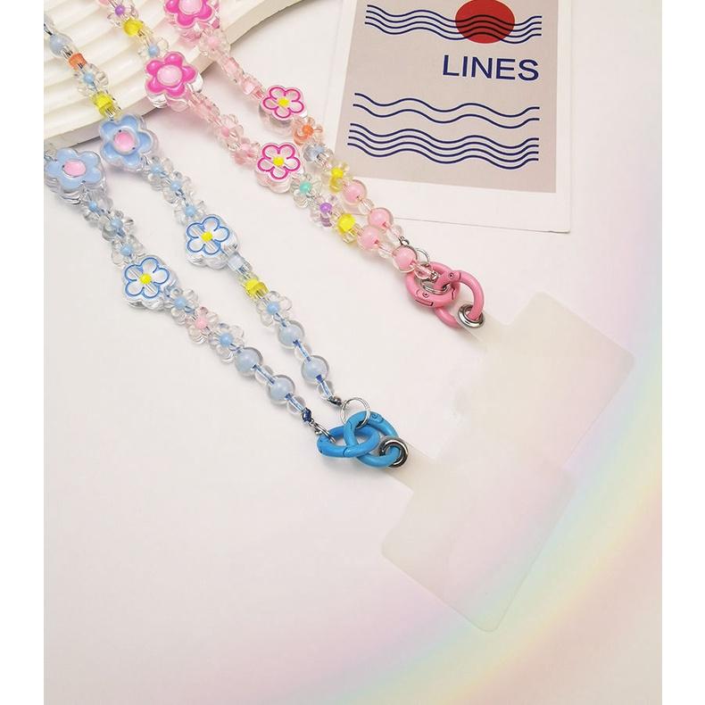 火星兔★手機背帶 吊飾 手機繩 手機吊飾 個性圓珠小花掛件 串珠掛飾 手機掛繩 韓國 手機鍊條-細節圖9