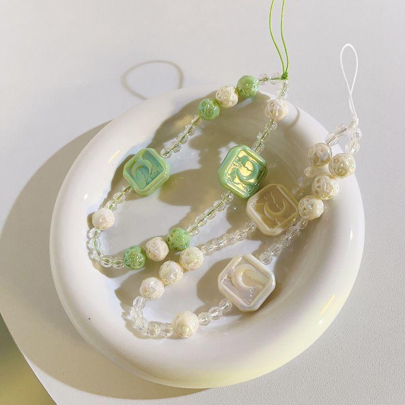 火星兔★吊飾 手機吊飾 多巴胺 掛書包 鑰匙圈 韓系ins淺色方塊月亮 手機掛繩 diy鑰匙扣-細節圖2