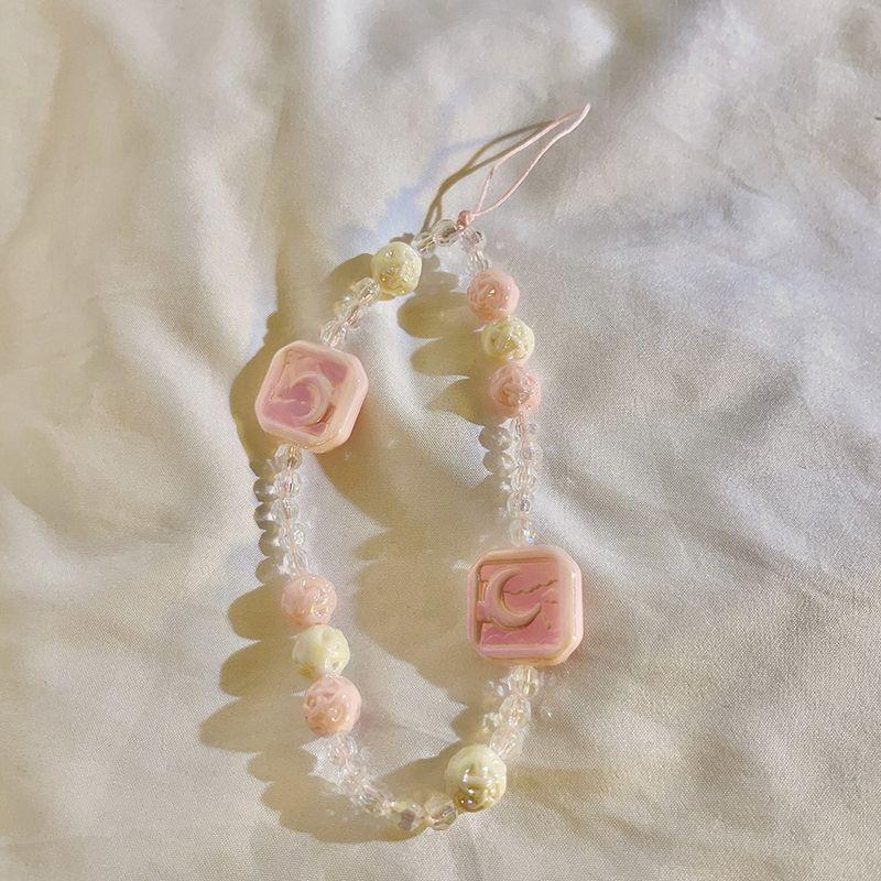 火星兔★吊飾 手機吊飾 多巴胺 掛書包 鑰匙圈 韓系ins淺色方塊月亮 手機掛繩 diy鑰匙扣-細節圖7