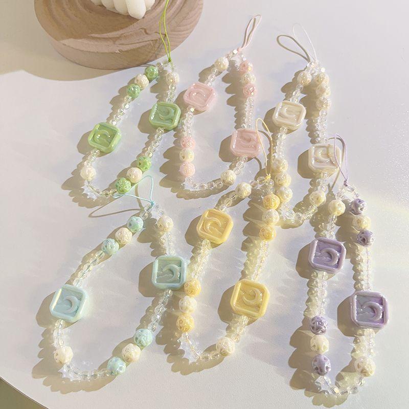 火星兔★吊飾 手機吊飾 多巴胺 掛書包 鑰匙圈 韓系ins淺色方塊月亮 手機掛繩 diy鑰匙扣-細節圖9