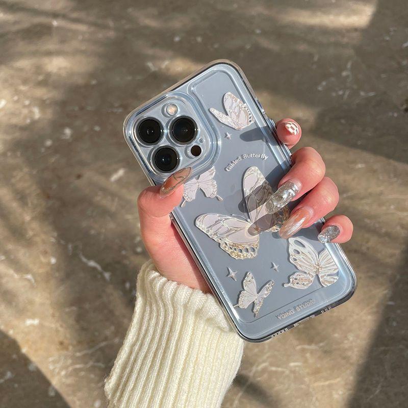 火星兔★IPHONE 高級感蝴蝶 蘋果iPhone14promax手機殻 13 透明 XR女11/12 保護套xs/xr-細節圖4