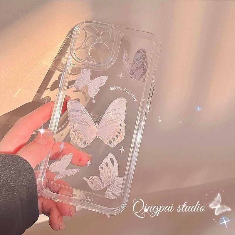 火星兔★IPHONE 高級感蝴蝶 蘋果iPhone14promax手機殻 13 透明 XR女11/12 保護套xs/xr-細節圖9