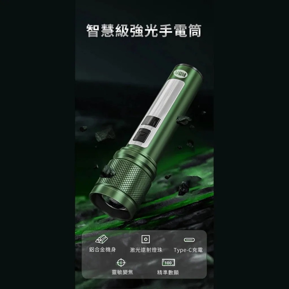 【利百代】LY-7001FL高亮度側光Type-C充電手電筒-細節圖2