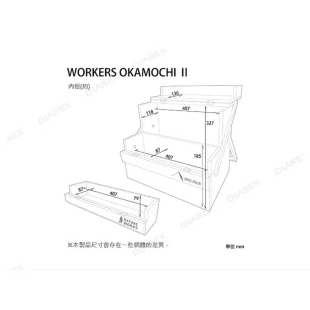 日本 tent-Mark DESIGNS 行動置物箱 TM-1837 美學收納箱 階梯式收納盒 全新 現貨-細節圖4