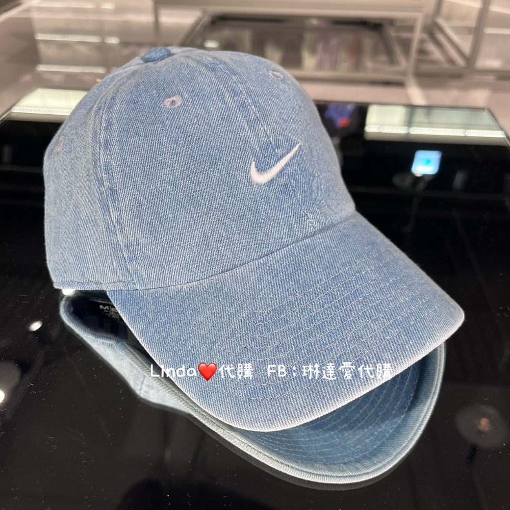 Linda❤️代購 NIKE NSW 水洗藍 刺繡LOGO 牛仔帽 棒球帽 老帽 黑色  HF0383-429 010-規格圖5