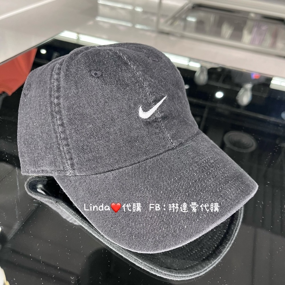 Linda❤️代購 NIKE NSW 水洗藍 刺繡LOGO 牛仔帽 棒球帽 老帽 黑色  HF0383-429 010-規格圖5