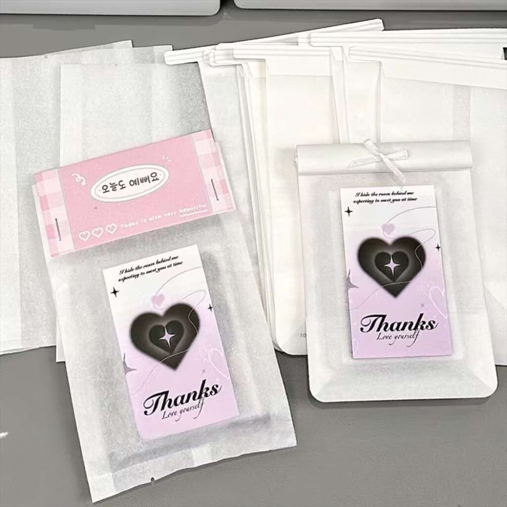 白色捲邊袋 9*16*