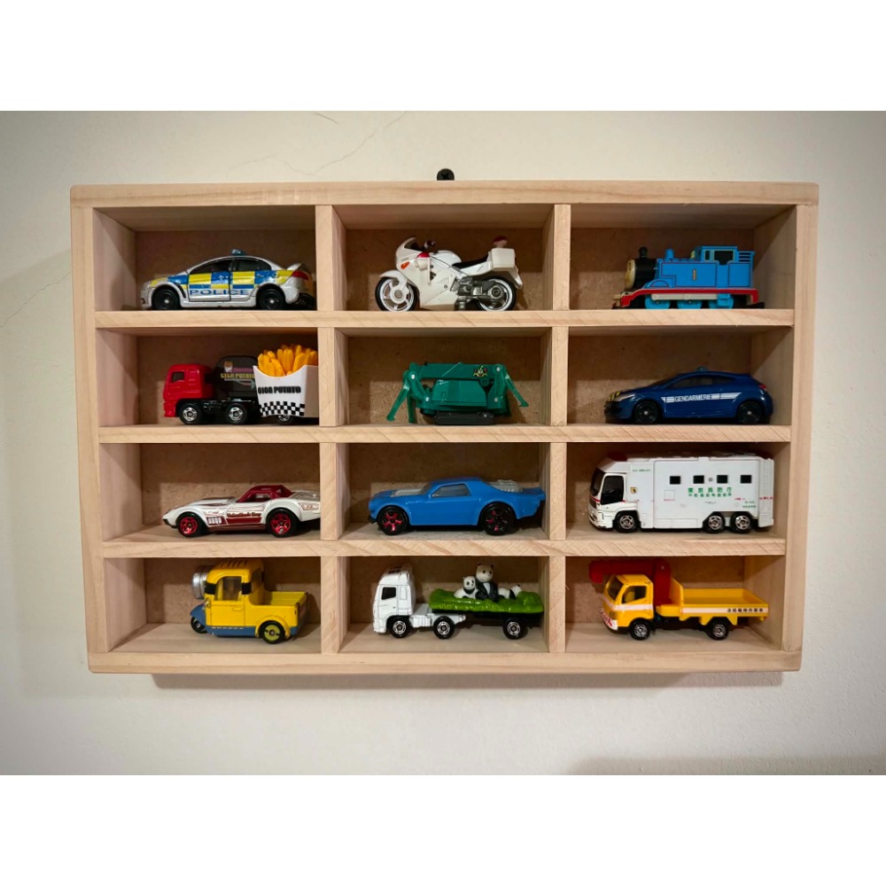 多美-TOMICA-12格木製展示架-規格圖2