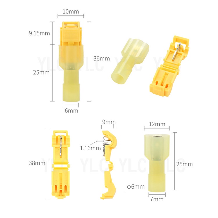 YLC。T型免破線接線器 免剝線電線快接頭 免破線接線端子 無損並線器 分線器 電路連接端子 快速連接器B143-細節圖3