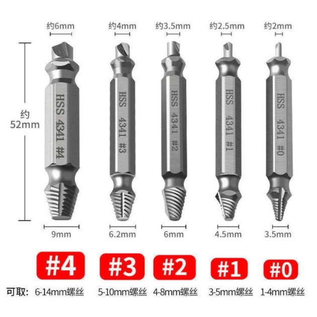 YLC。斷頭螺絲取出器 4341高速鋼退螺絲器 雙頭螺釘取出器 破損螺絲取出器 滑牙神器 倒牙螺絲 崩牙螺絲-細節圖2