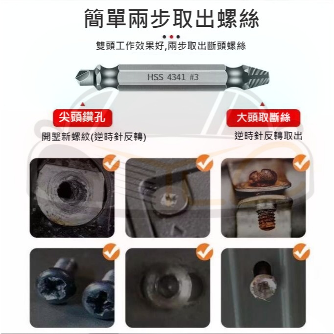 YLC。斷頭螺絲取出器 4341高速鋼退螺絲器 雙頭螺釘取出器 破損螺絲取出器 滑牙神器 倒牙螺絲 崩牙螺絲-細節圖3