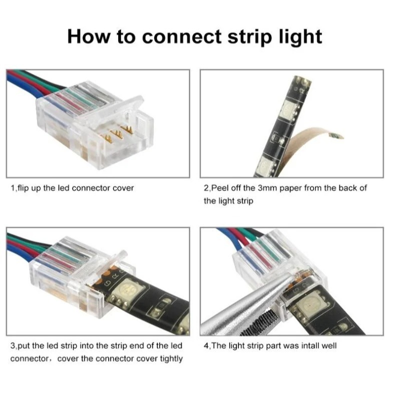 YLC。⭕️燈條免焊配件⭕️ 5050燈條 RGB LED 單色 十字 T型 L型 對接 10mm 燈條連接頭 燈帶-細節圖6