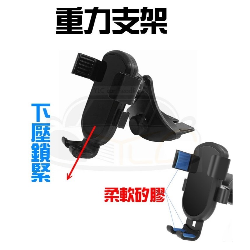 YLC。CD插槽式 CD支架 延長桿 伸縮車用手機架 360度旋轉 CD口車用支架 導航車架 CD孔手機支架B130-細節圖2