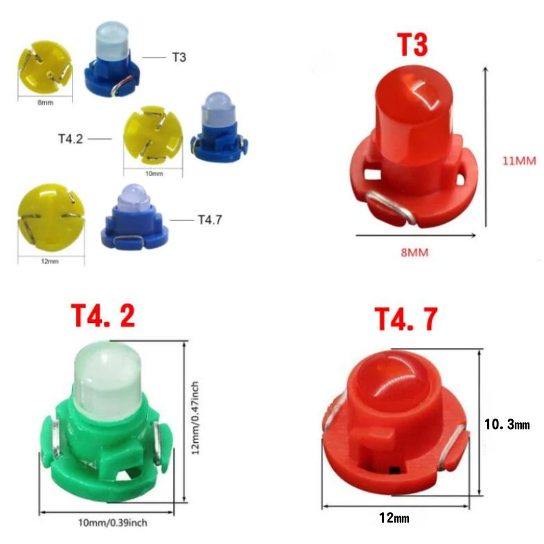 YLC。COB T3 T4.2 T4.7 LED 儀表燈 毛燈泡 高亮款 冷氣按鍵燈 空調燈 指示燈-細節圖2