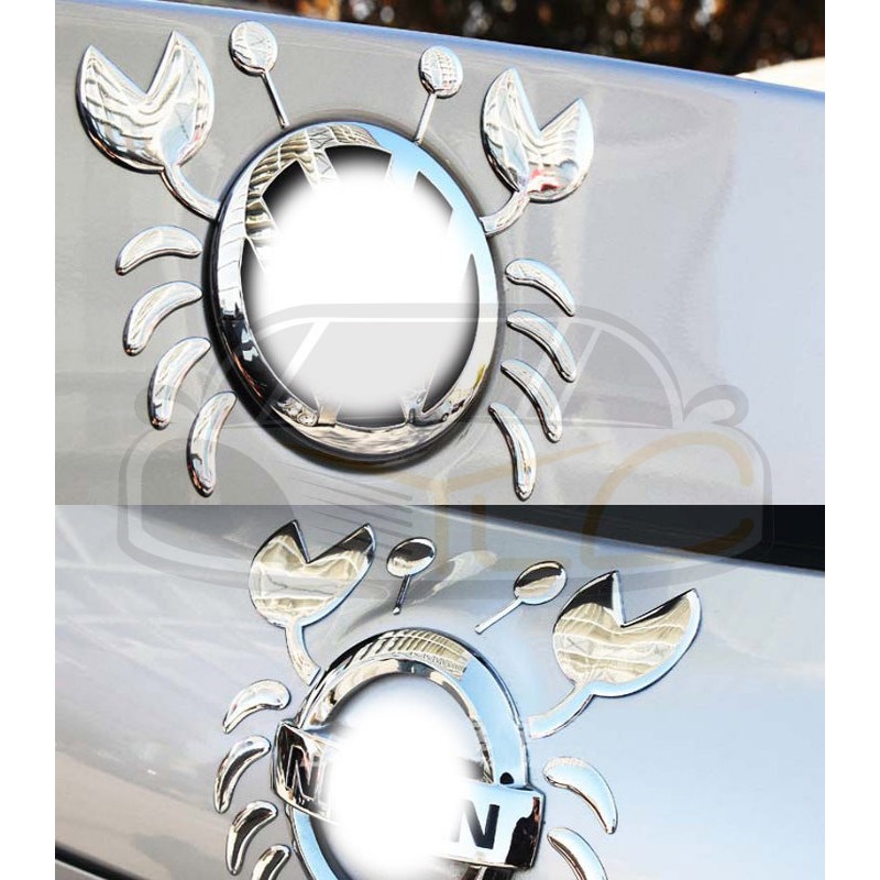 YLC。B117天使翅膀貼紙 螃蟹貼紙 金屬質感通用多種車型 3D立體車標/汽車立體貼紙/汽車貼紙/車用貼紙/LOGO-細節圖2