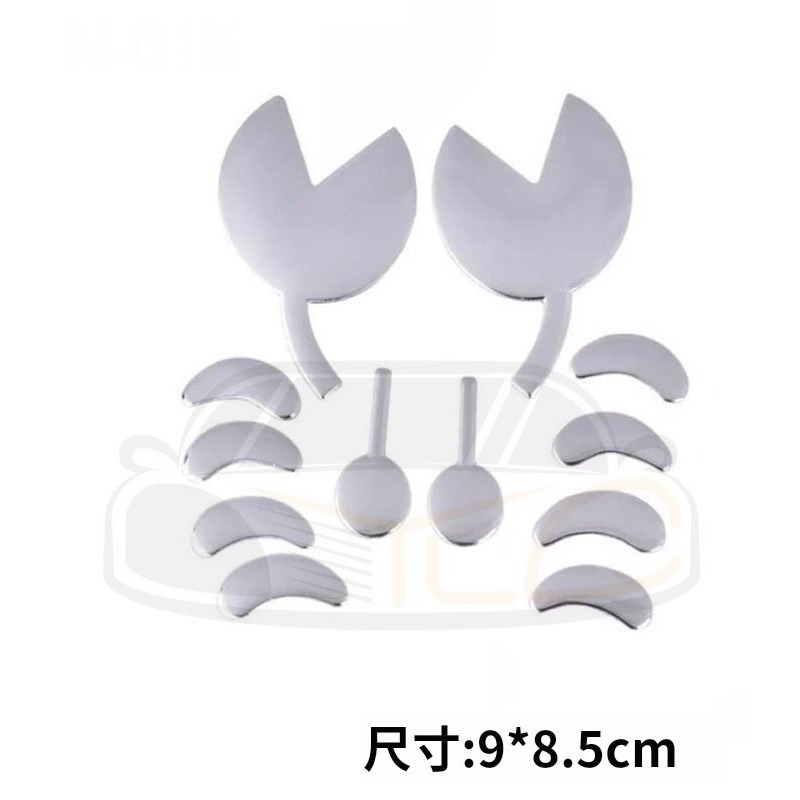 YLC。B117天使翅膀貼紙 螃蟹貼紙 金屬質感通用多種車型 3D立體車標/汽車立體貼紙/汽車貼紙/車用貼紙/LOGO-細節圖5