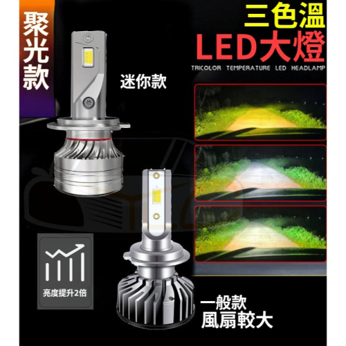 『YLC』台灣保固 三色溫 LED大燈 H1 H3 H4 HS1 H7 H11 9006 9005 9012 三色