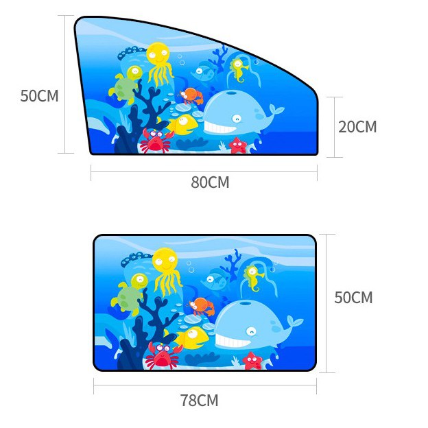 YLC。B025 車用磁吸 遮陽擋 雙層防曬 可伸縮 卡通磁性汽車窗簾 磁鐵車用遮陽簾 兒童 後座-細節圖8