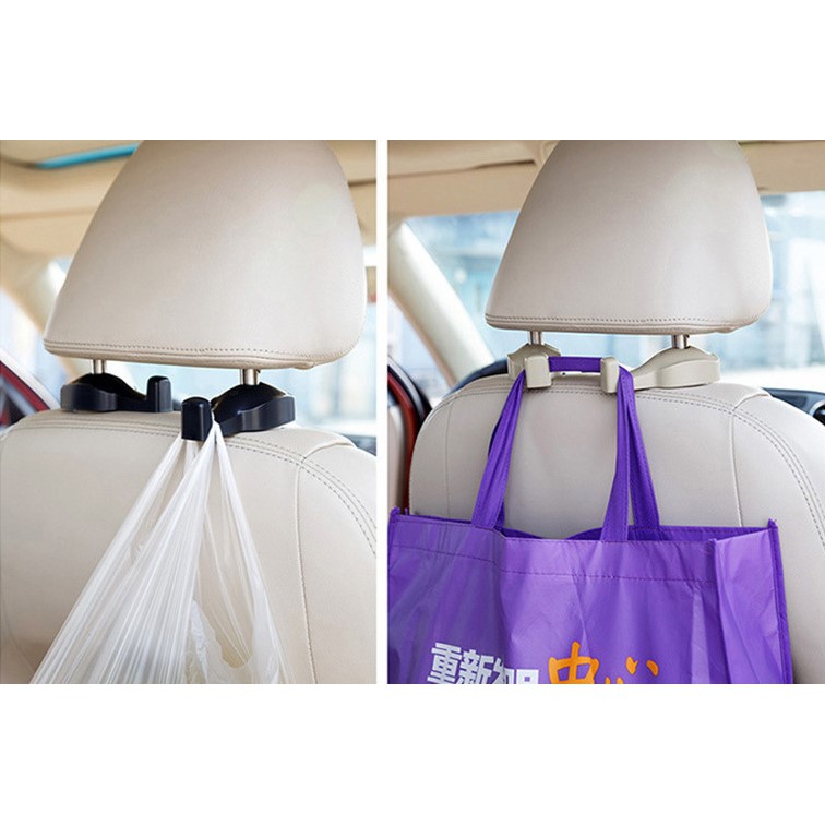 YLC。B053 2入 隱藏式汽車掛鉤座椅背置物掛鉤頭枕 車載多功能車用掛鉤 車用掛勾 半邊卡口設計 椅背掛勾 360度-細節圖2