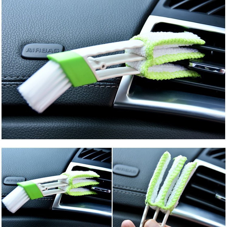 YLC。B005冷氣出風口清潔刷 百葉窗清潔刷 軟毛雙刷頭窗戶凹槽刷 縫隙刷 雙頭除塵刷 百葉窗刷 鍵盤刷 多功能刷-細節圖2